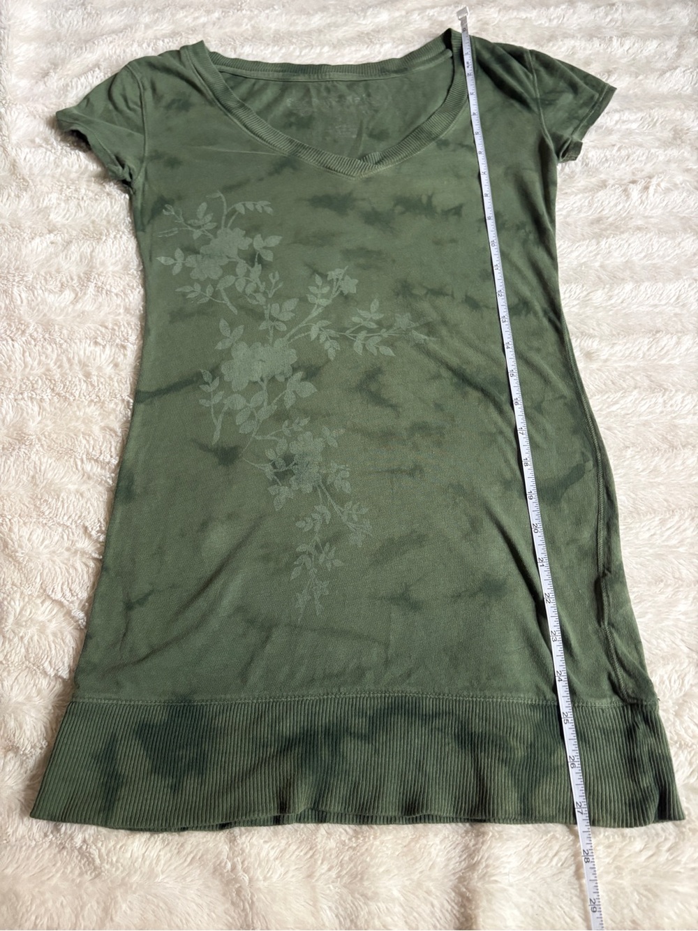 Y2K Aeropostale Longline Tee Fitted V-Neck Small | 2000s Earthy Fairy Grunge - Picture 5 of 7